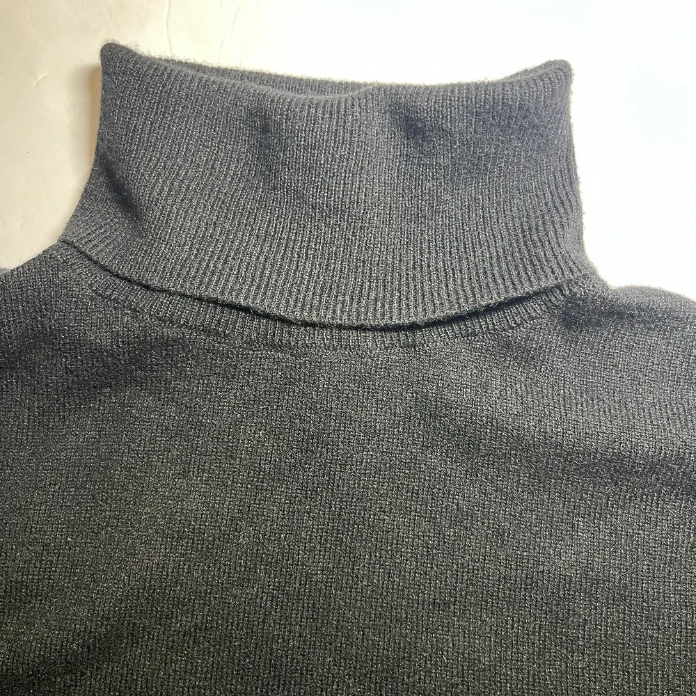 EVERLANE Cashmere Turtleneck Sweater Dress Black Small New W/Tag Retail $165 - Picture 6 of 10